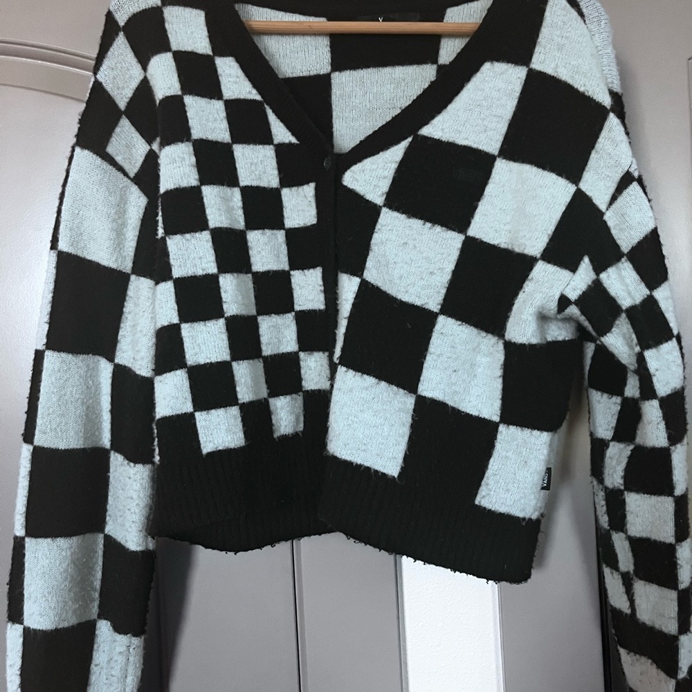 Vans Black and White Checkered Cardigan